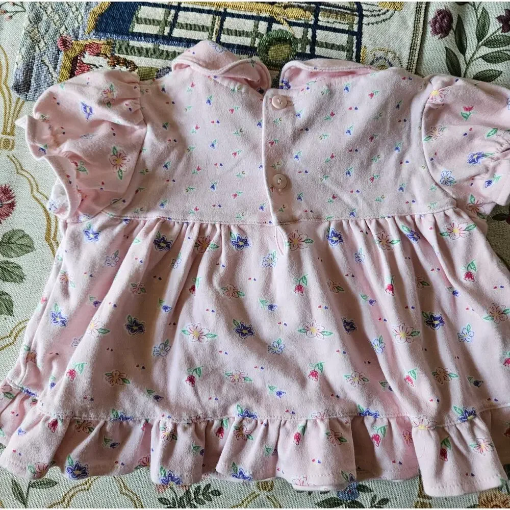Vintage 90s Kids Play by Rashti & Rashti Floral Ruffle Top & Bloomer Set - 24M